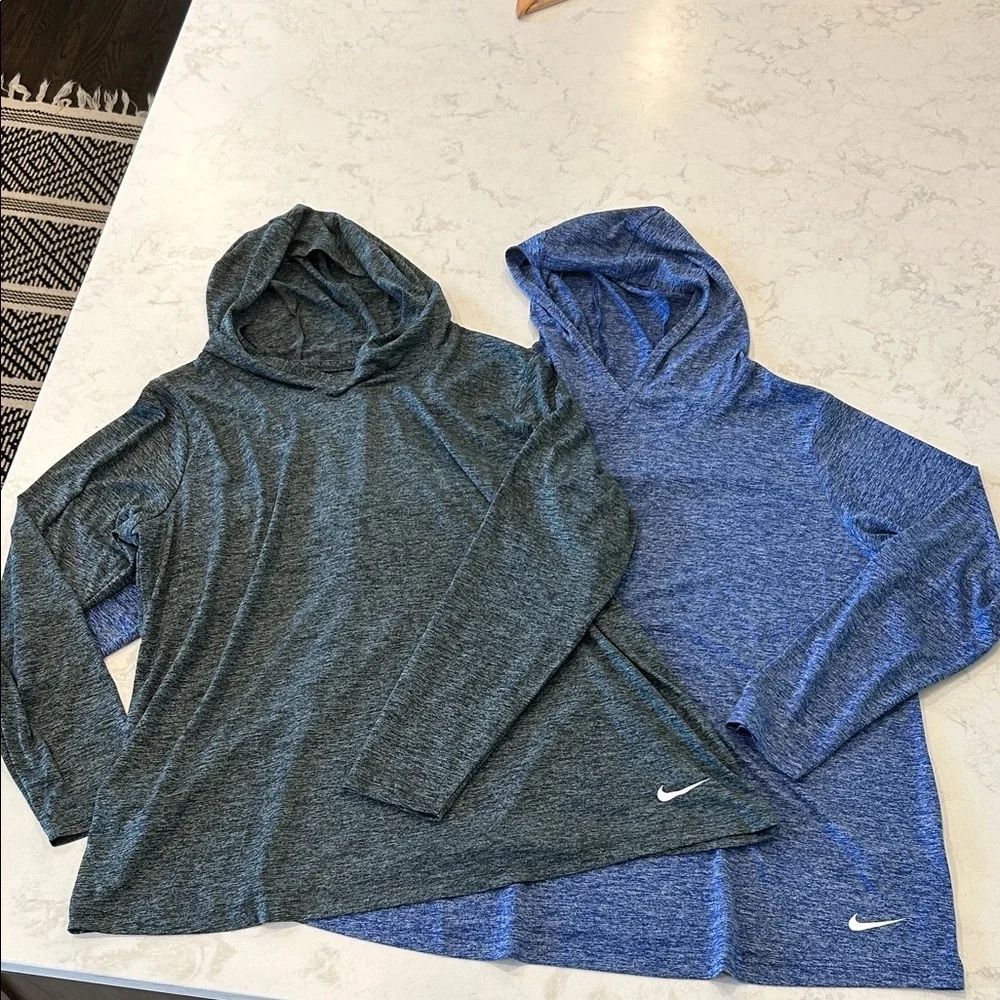 Nike Dri-FIT Legend Hooded Performance Lightweight Long SleeveTops 1X Set of (2)